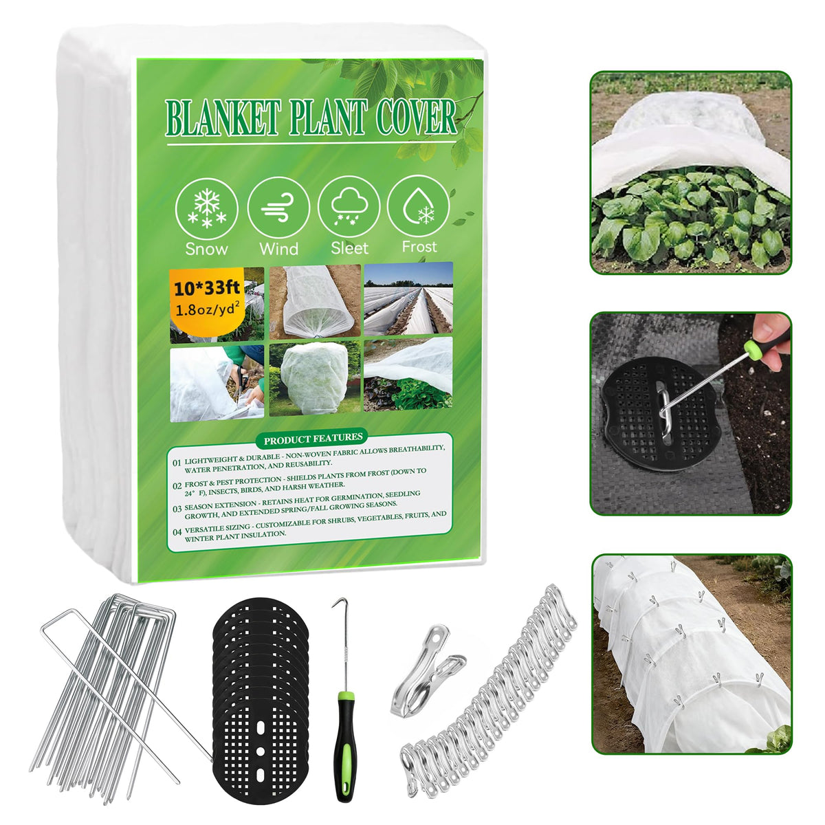 MuyuRise frost protection kit plant cover fabric protects outdoor plants from winter frost