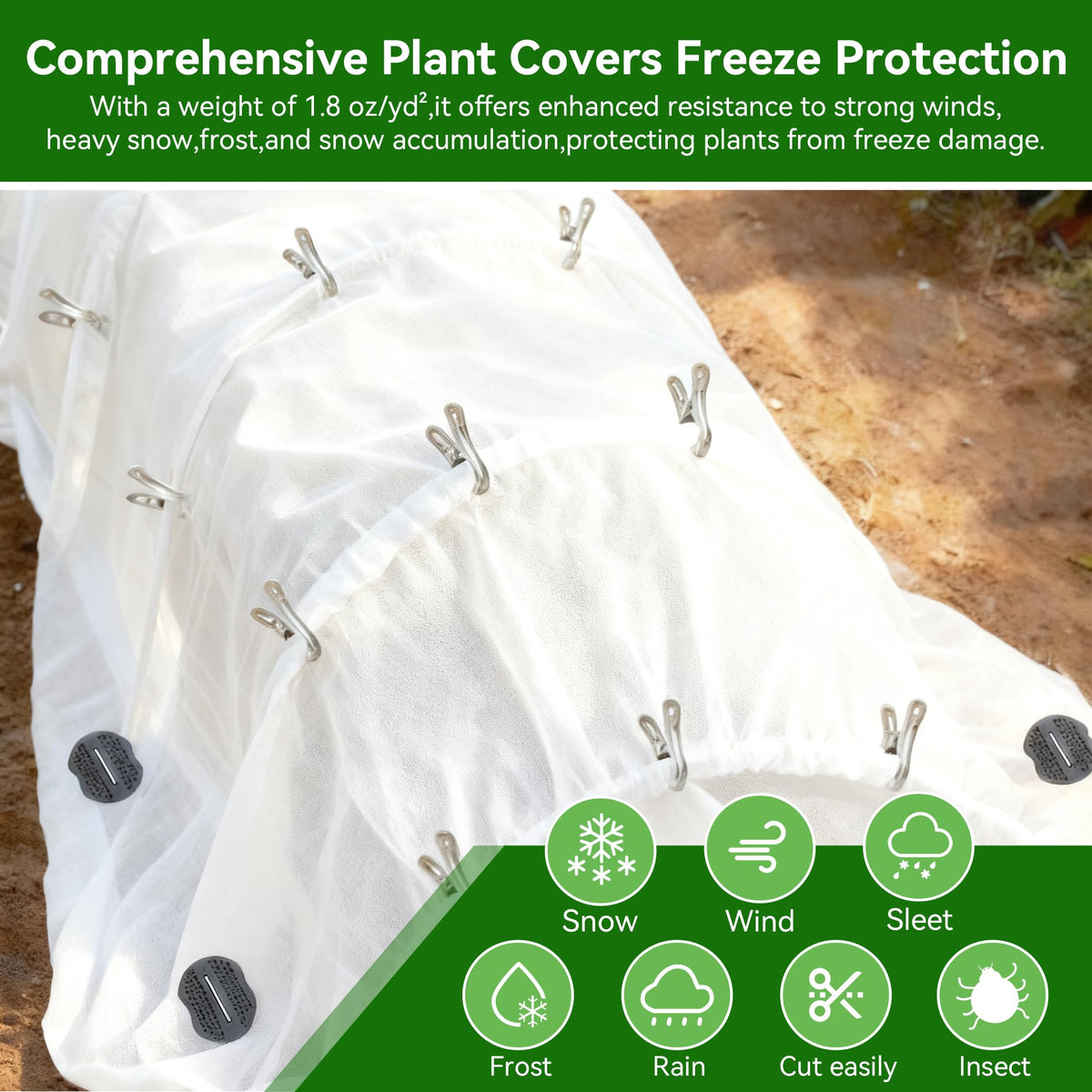 MuyuRise garden stakes and staples keep frost blankets in place