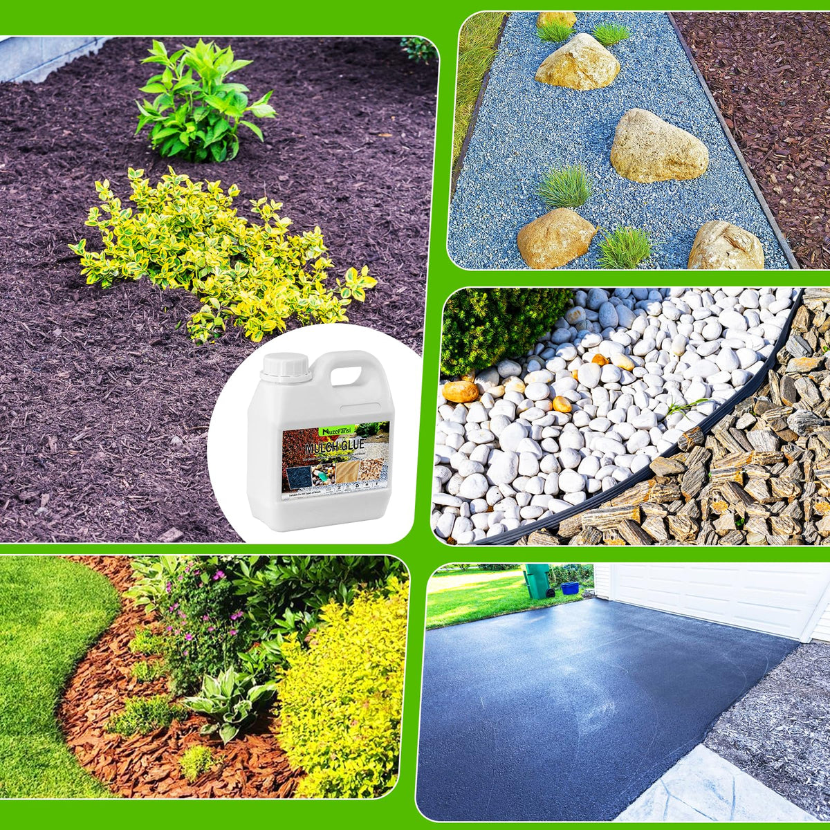 DIY landscaping with MuzeFansi Mulch Glue for clean lines