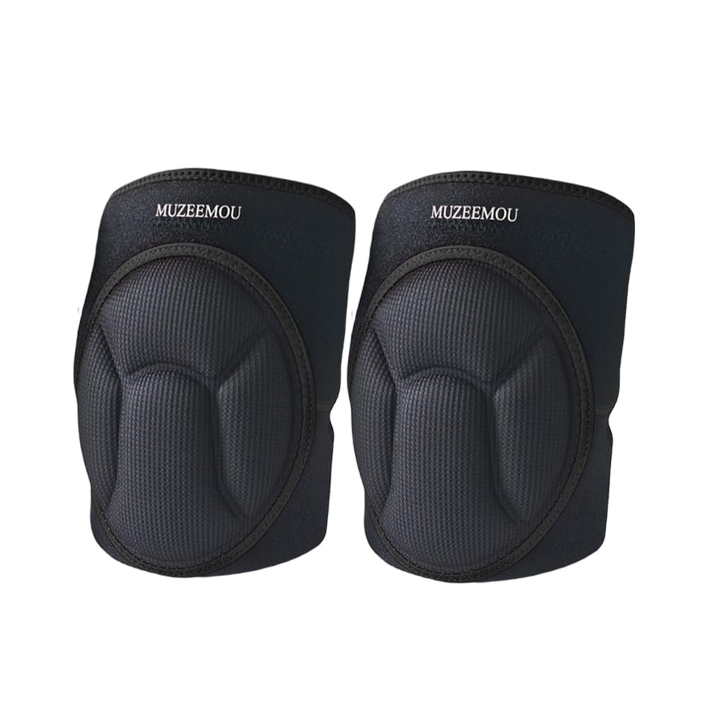 MUZEEMOU knee pad foam cushion detail shows 20mm EVA for knee comfort.