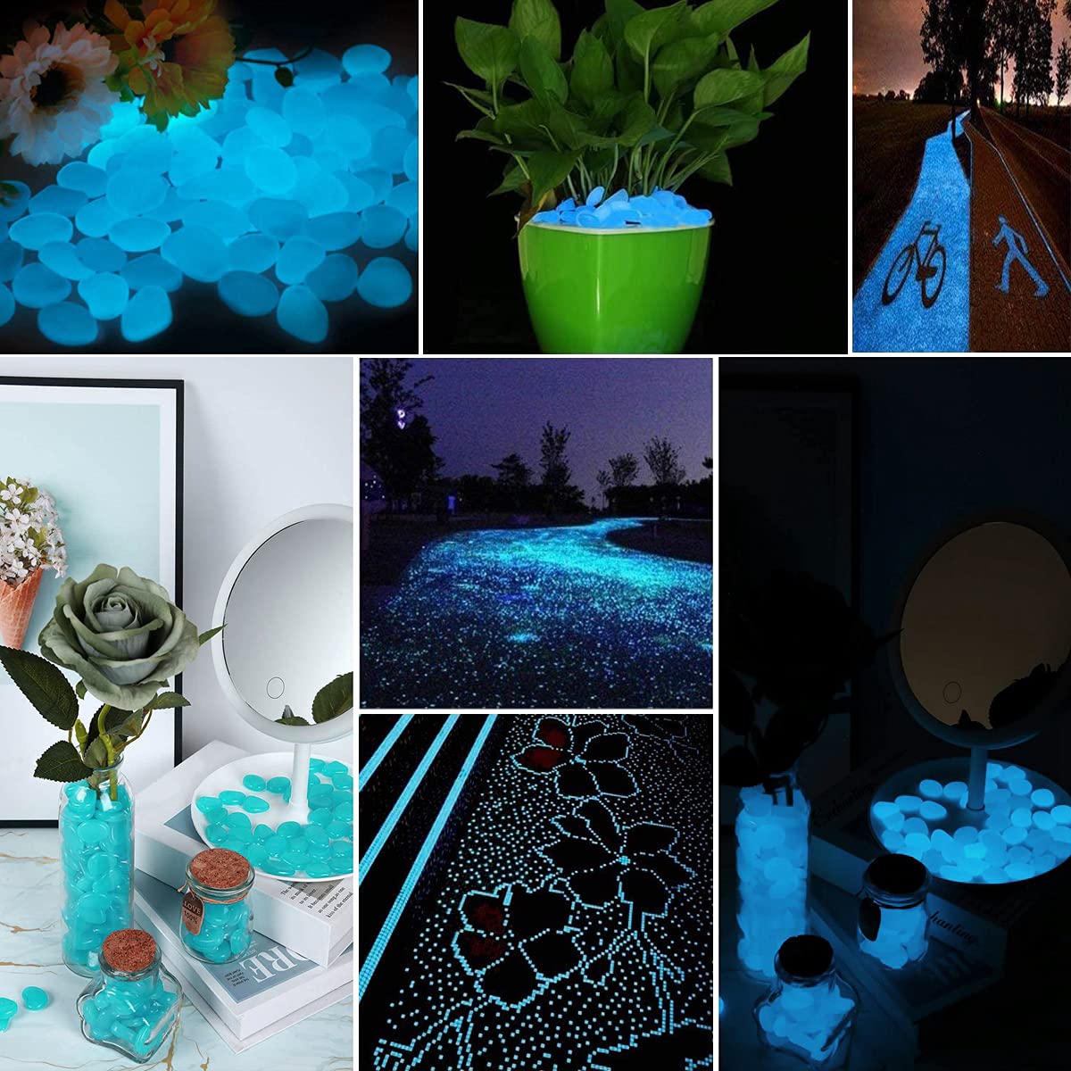 Muzero Glow Pebbles feature a smooth polished surface for easy cleaning