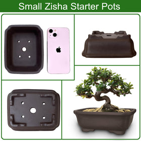 MUZHI bonsai pot bottom with drainage holes promotes drainage and airflow.