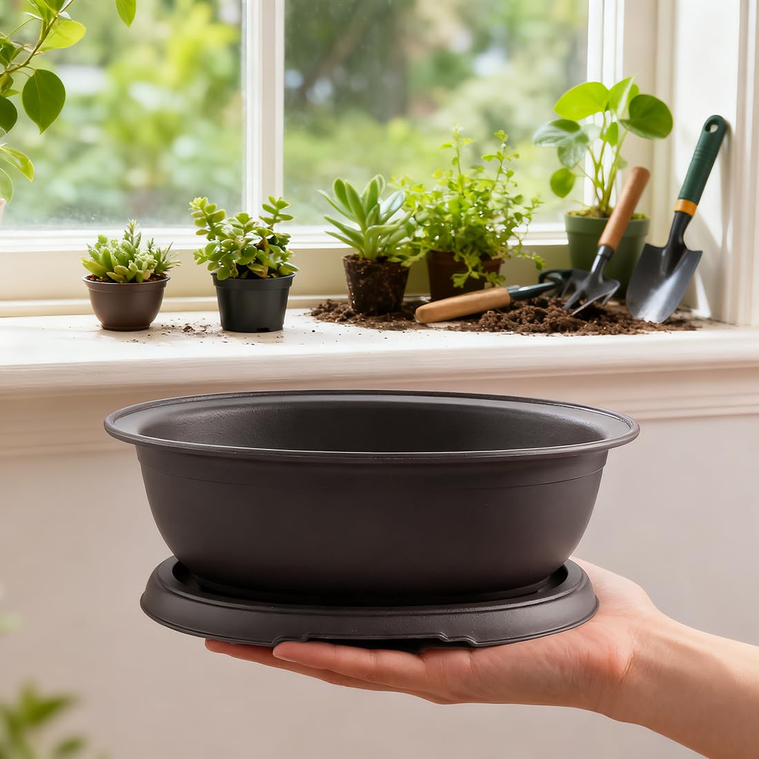 MUZHI pot with bottom drainage holes and vents reduces root rot risk.