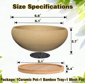 MUZHI rough pottery look bonsai pot adds rustic texture to porch or desk