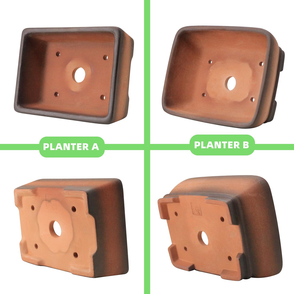 MUZHI unglazed ceramic pot with bottom drainage holes promotes healthy roots.