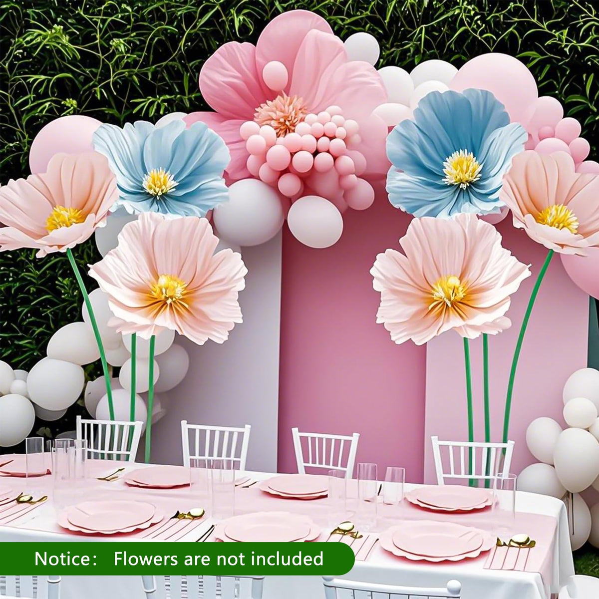 Mverse Giant Flower Stand compatible with crepe paper, foam, organza, and fabric