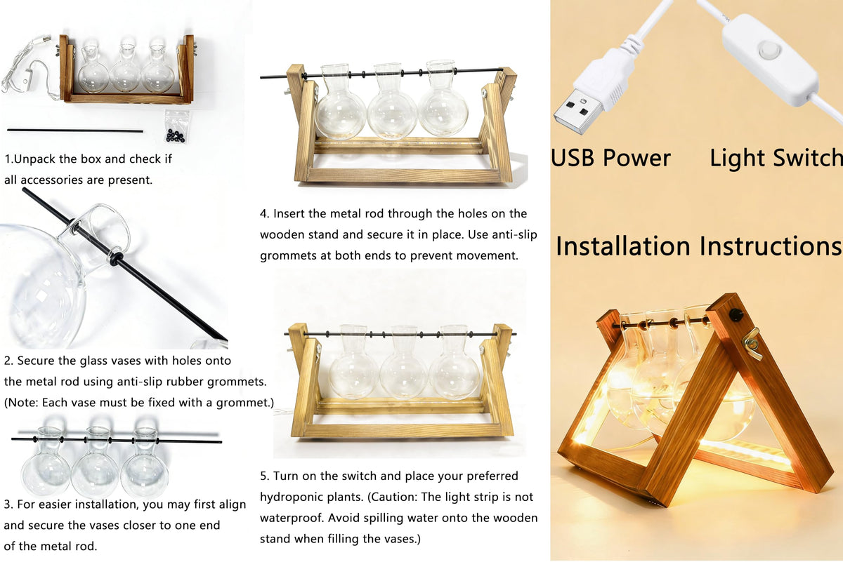 MVOVM glass propagation vases for rooting and display