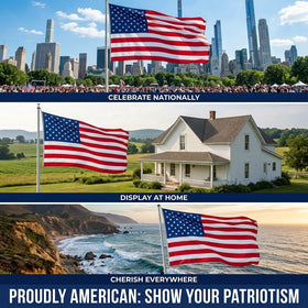 MVPRING flag with tearproof spun polyester stands up to wind and rain.