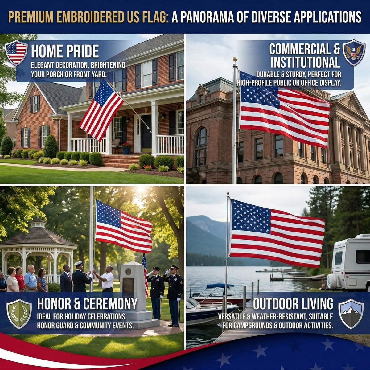 MVPRING patriotic gift flag ideal for veterans and families.