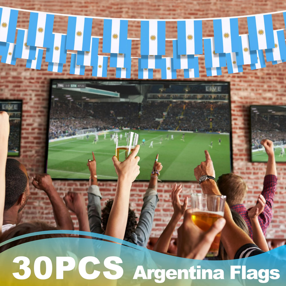 MVPRING Argentina classroom and office decor banner for patriotic celebrations.