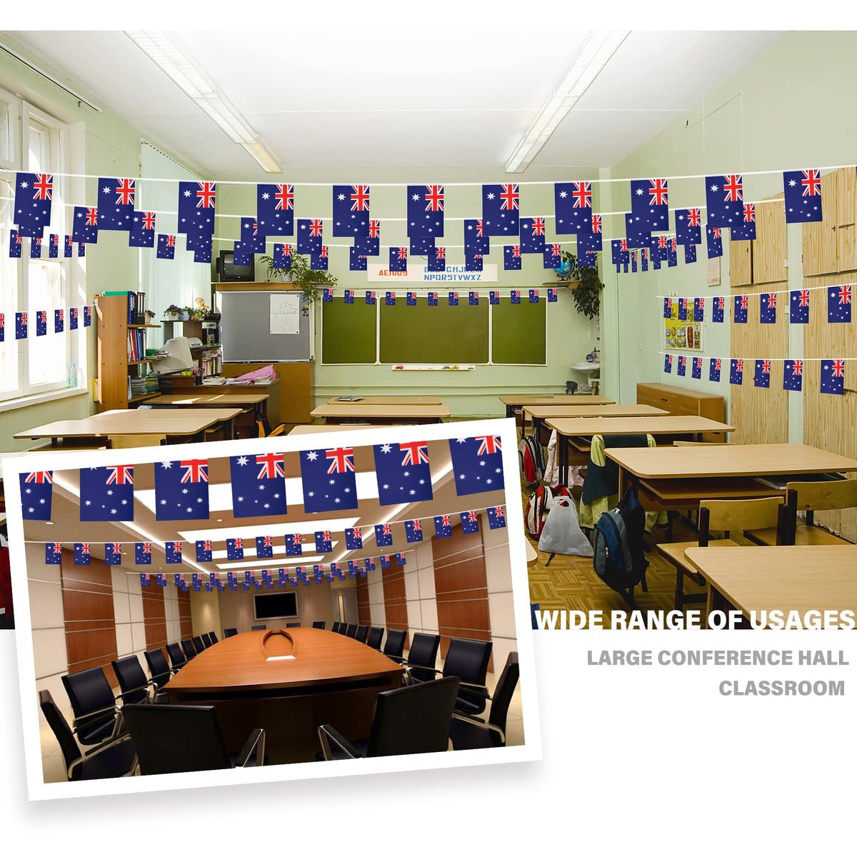 MVPRING Australia flag pennant banner stitched-edges for durable display