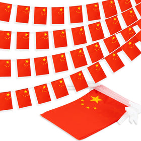 MVPRING China flag pennant banner on classroom wall for classroom decor