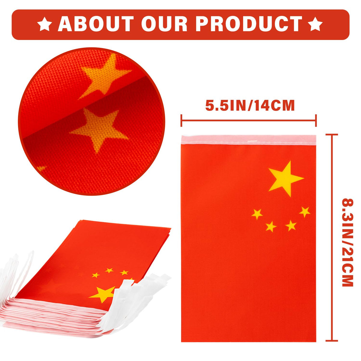 MVPRING outdoor decor with China flag pennant banner across patio