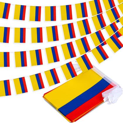 MVPRING Colombia flag pennant 33ft with vibrant, durable flags for classrooms and events