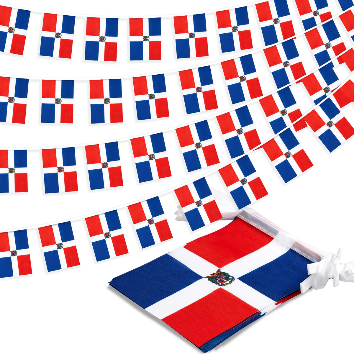 MVPRING Dominican Republic flag pennant banner on a 33ft string for events