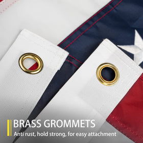 MVPRING embroidered stars closeup with rich white thread for vivid flag imagery.
