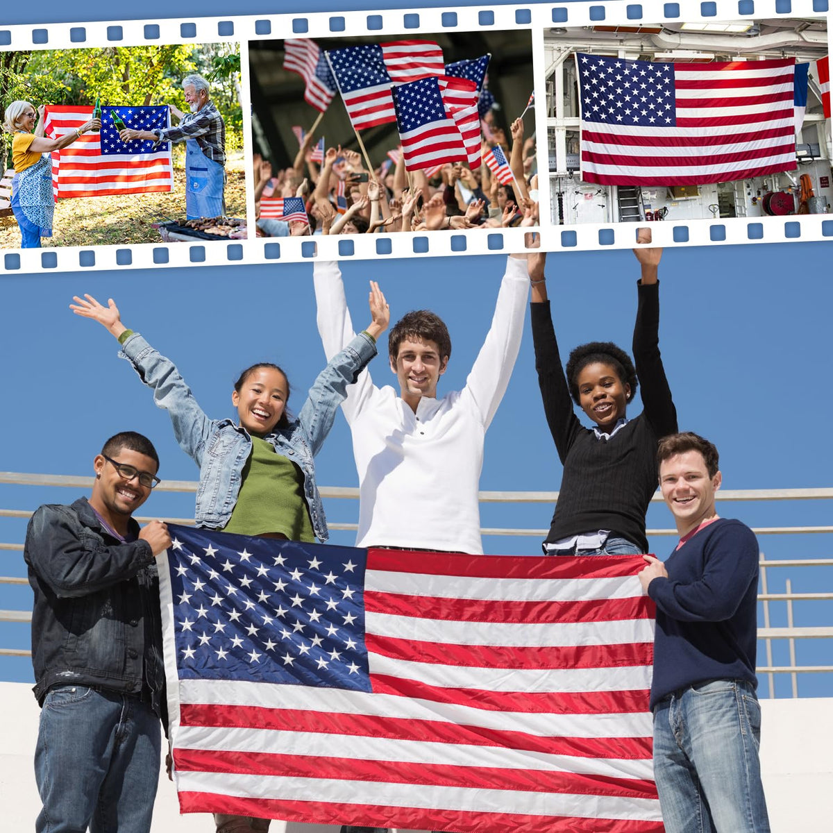 MVPRING heavy-duty flag features brass grommets for secure outdoor hanging.