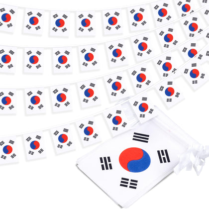 MVPRING Korea flag pennant banner 33ft for classrooms and events.