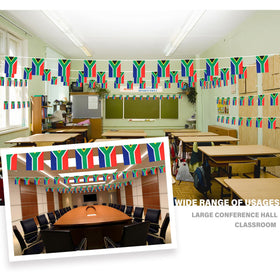 MVPRING mini South Africa flags bunting arranged for a party backdrop