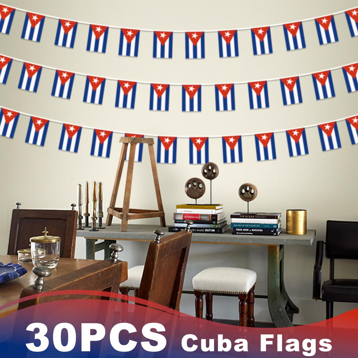 MVPRING 33-foot Cuba flag bunting for events