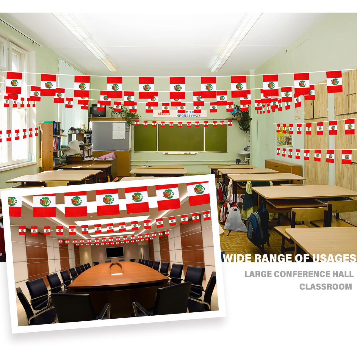 MVPRING Peru flag pennant banner adds vibrant party decor