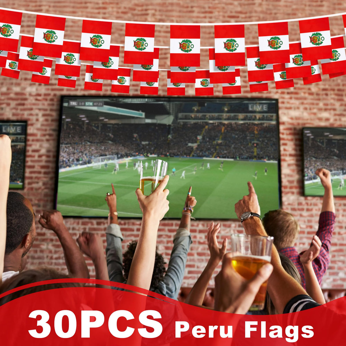 MVPRING Peru flag pennant banner creates festive atmosphere