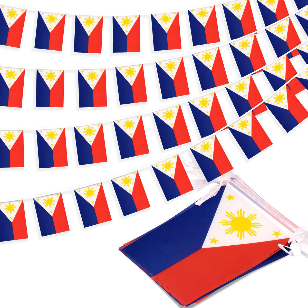MVPRING Philippines flag banner with 30 flags for events.