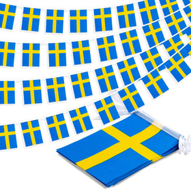 MVPRING Sweden flag pennant banner for festive classroom decor.