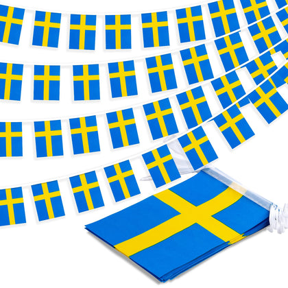 MVPRING Sweden flag pennant banner for festive classroom decor.