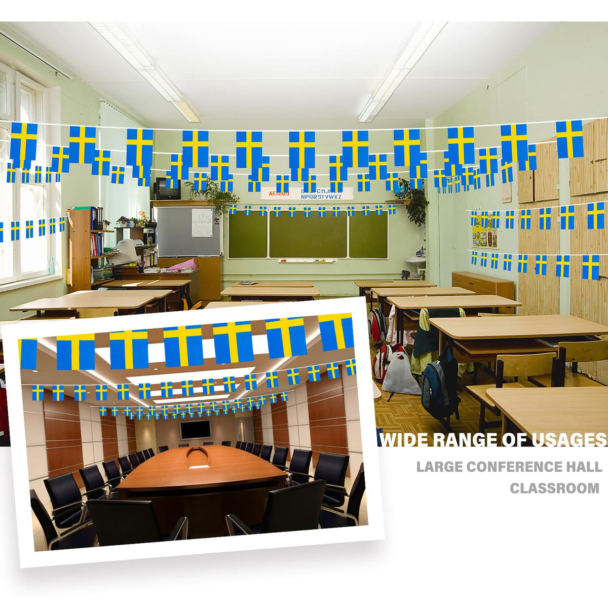 MVPRING 30 Swedish flags set for parties and events.