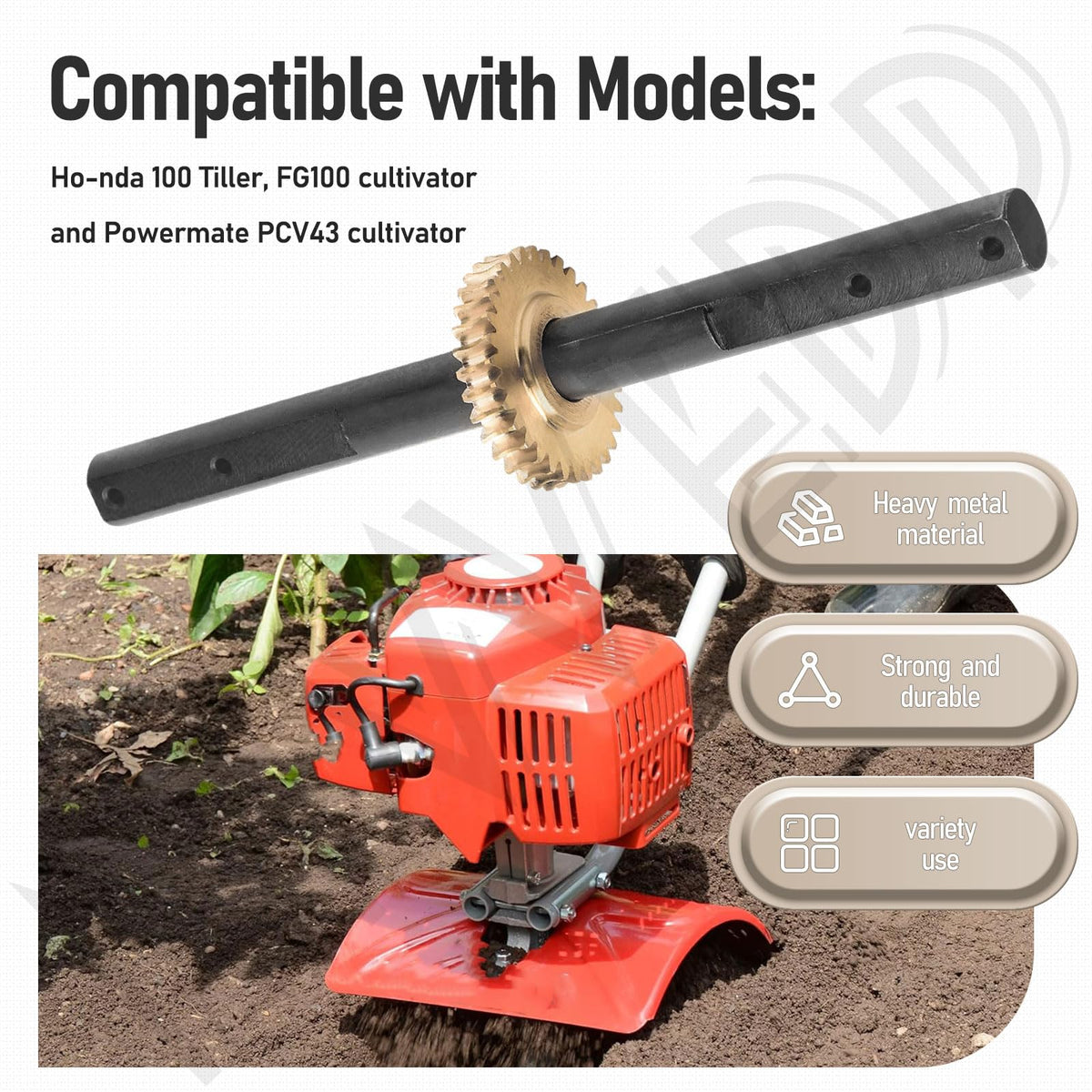 MWEDP 4651 metal construction detail for long-lasting cultivator performance.