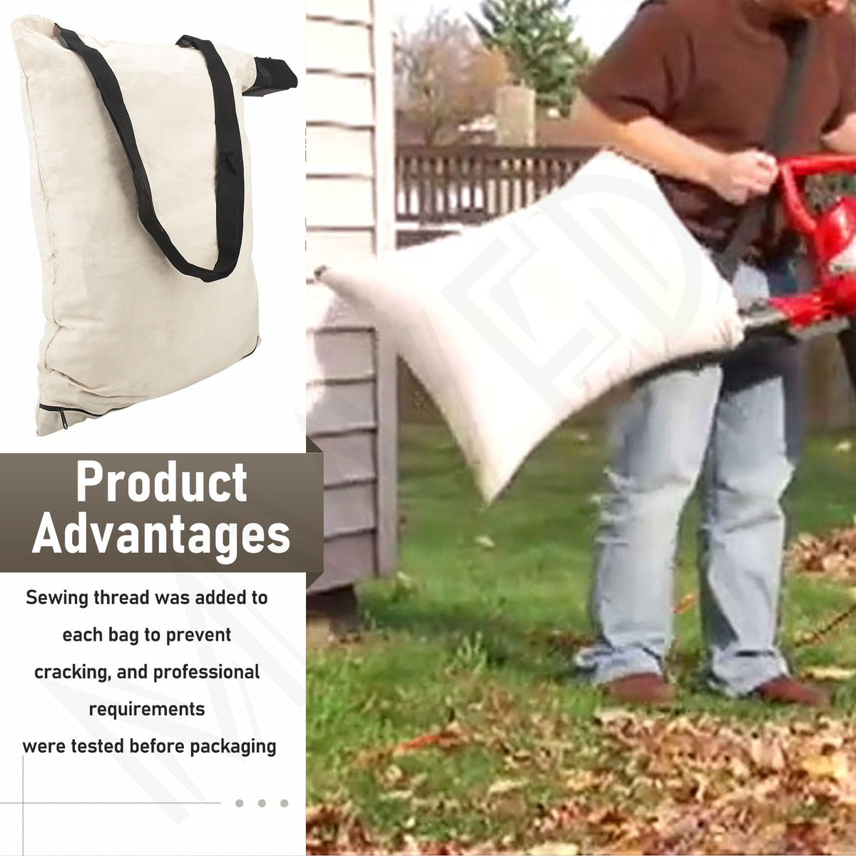 MWEDP bag design minimizes dust leakage during garden cleanup.