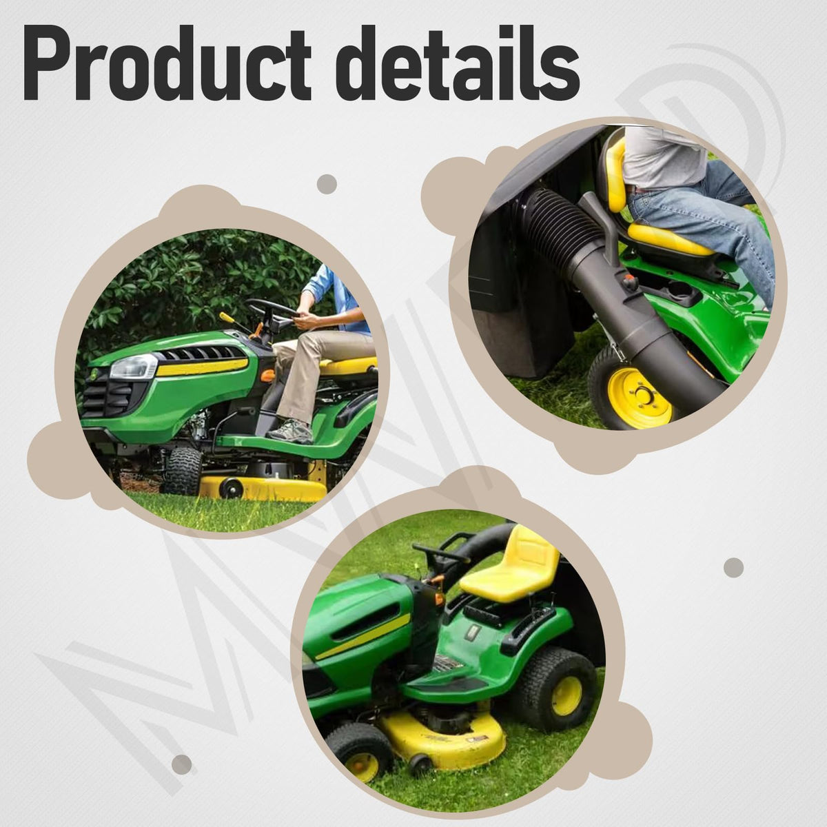 MWEDP AM122416 grass bag mounted on tractor during mowing