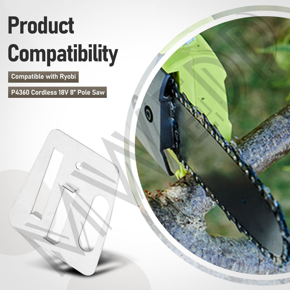 MWEDP pole saw tensioner assembly for Ryobi-compatible models improves stability