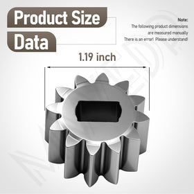 MWEDP Toro 22in wheel pinion 12-tooth gear showing compatibility with drive system.