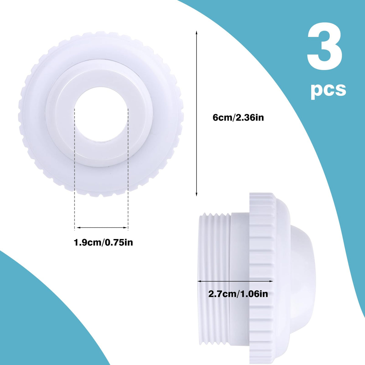 mwellewm sp1419d packaging shows three fittings ready for pool setup and upgrades