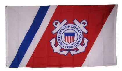 MWS Coast Guard flag with anchors crest 3x5 for durable outdoor display.