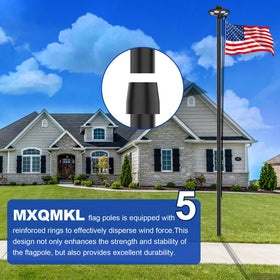 MXQMKL black finish flagpole suitable for garden or storefront displays