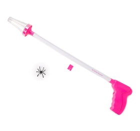 My Critter Catcher pink with bristles open to grab insects safely.