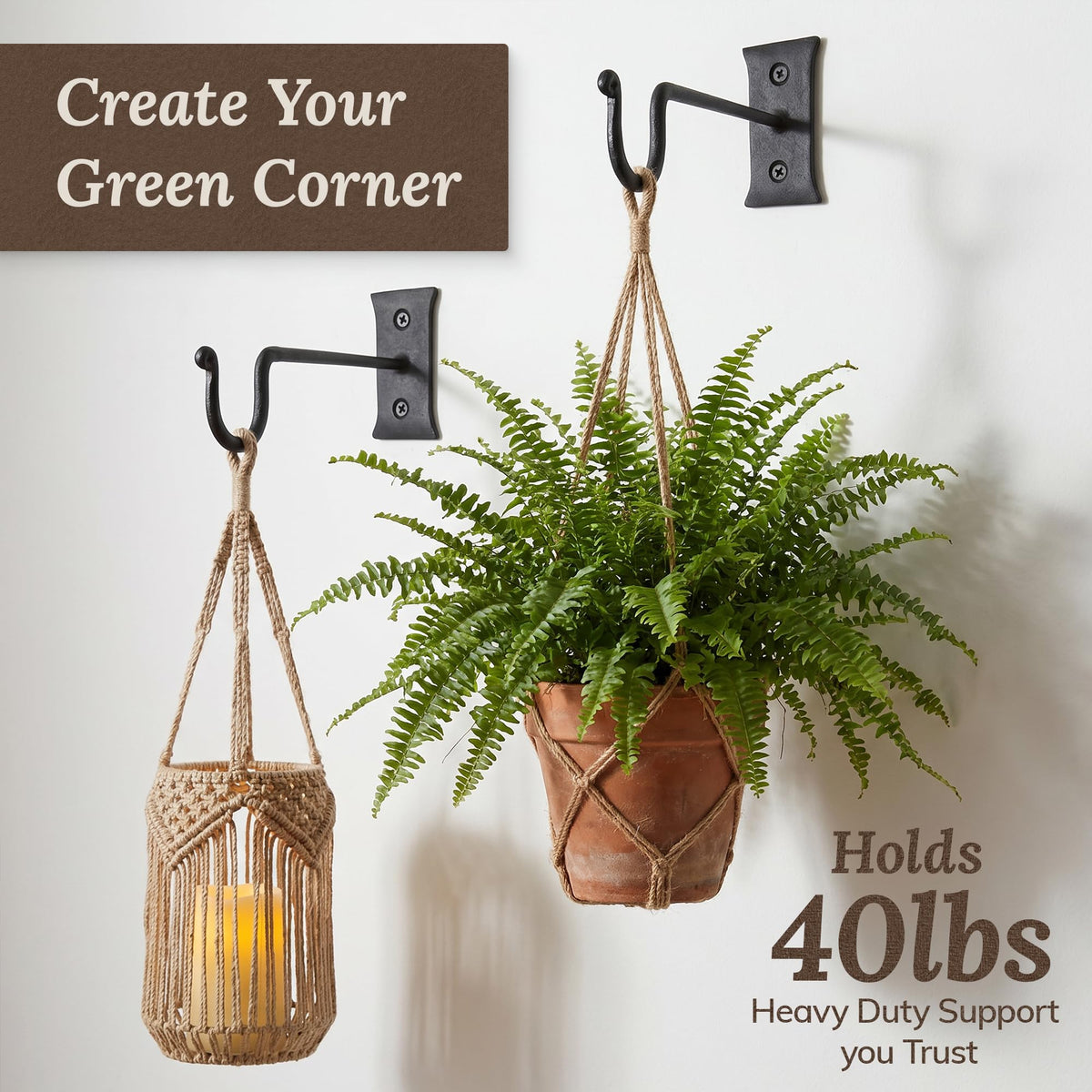 My Fancy Farmhouse sturdy iron hook ideal for planters and decor.