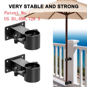MY RUSTIC umbrella clips provide two-wide grip for secure placement.