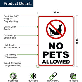 My Sign Center No Pets Sign with pre-drilled holes for quick mounting.