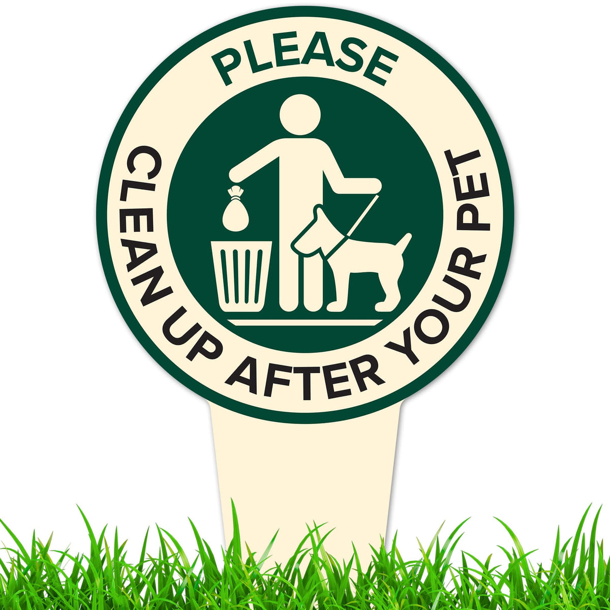 My Sign Center Please Clean Up After Your Pet Sign front view with bold readability