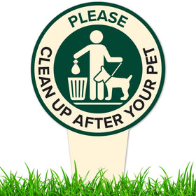 My Sign Center Please Clean Up After Your Pet Sign front view with bold readability