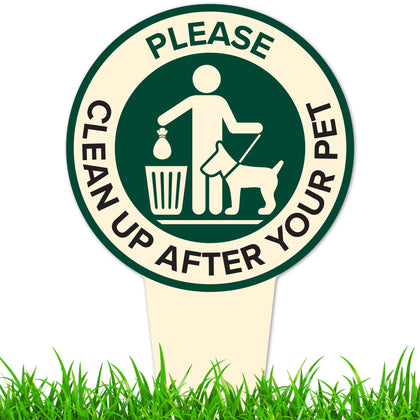 My Sign Center Please Clean Up After Your Pet Sign front view with bold readability