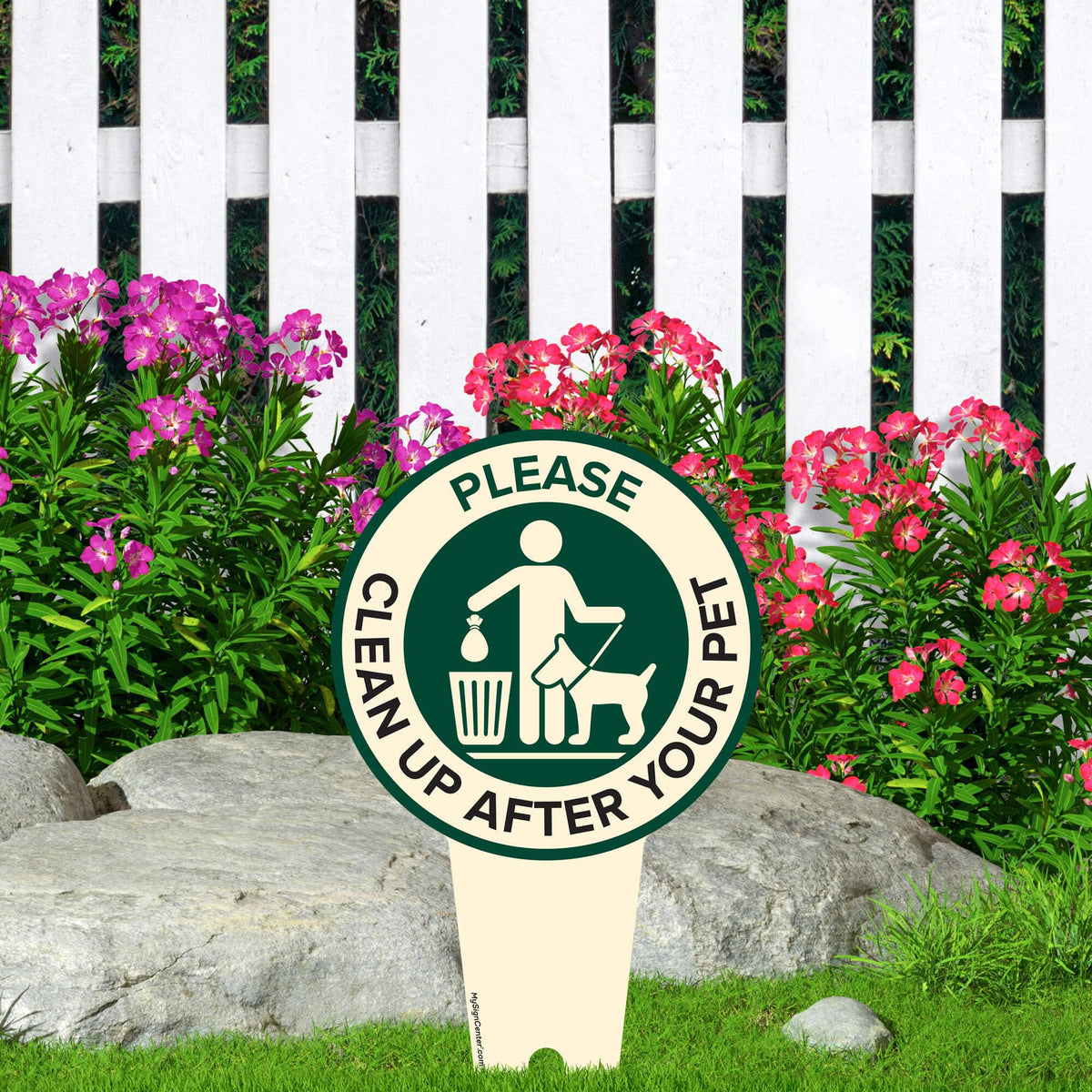 My Sign Center sign with integrated stake for quick in-ground installation