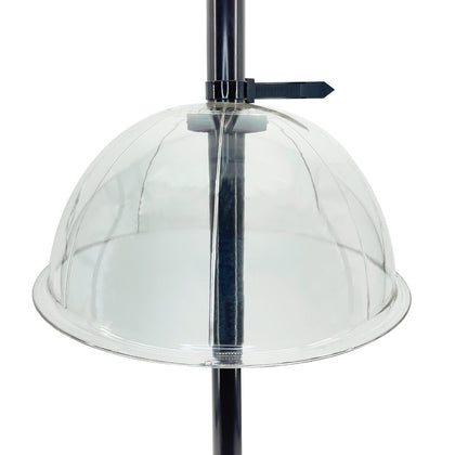 Myard 13-inch clear PC wobbly baffle front view, showing protective squirrel-proof design.