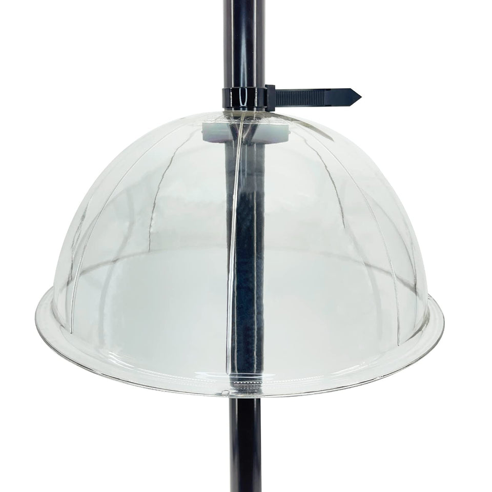 Myard 13-inch clear PC wobbly baffle front view, showing protective squirrel-proof design.