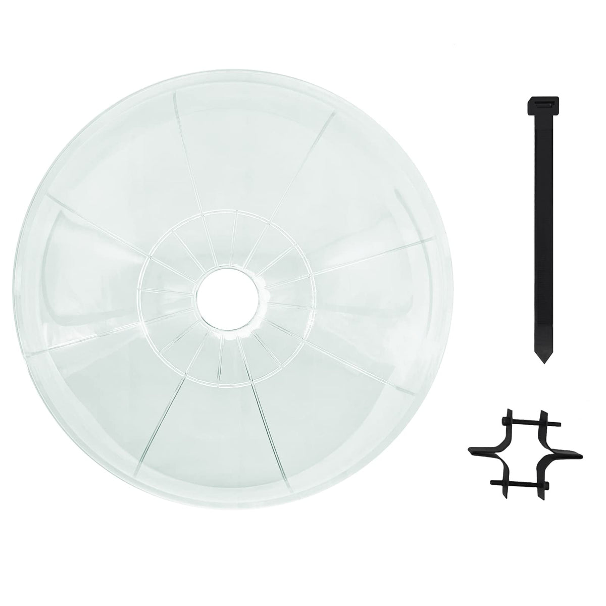 Myard cable tie stopper included to secure baffle on shepherd hook poles.