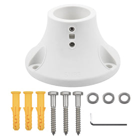 Myard surface-mount base anchor Ivory White side view for quick deck installation